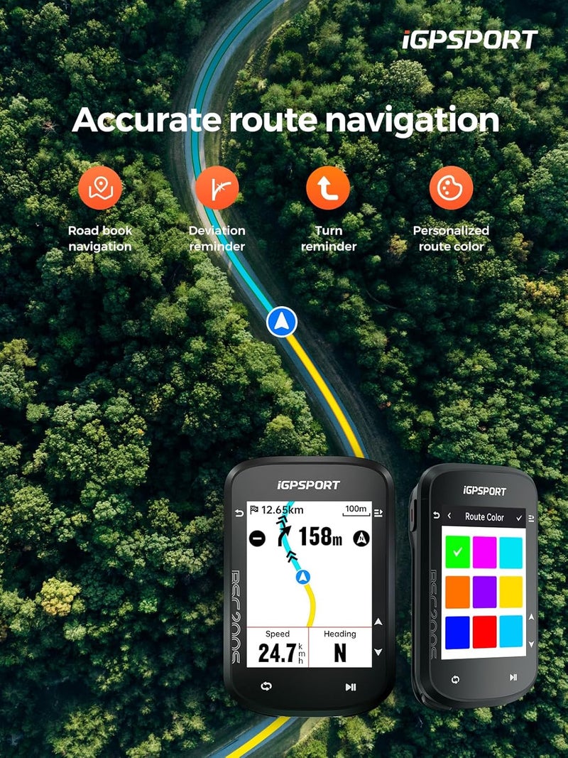 Igpsport BSC200S GPS Bike Computer, Wireless Route Navigation 2.4'' Screen Bluetooth ANT+ Cycle Computer IPX7 Waterproof - Image 2